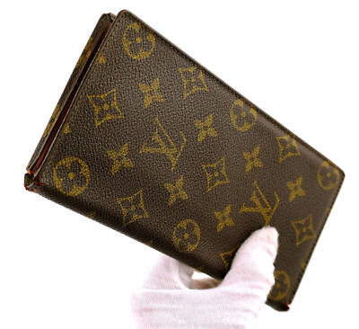 Authentic 1980s LOUIS VUITTON LV Monogram Canvas Leather Cartes