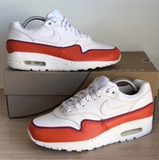 Nike Air Max 1 SE White/Team Orange Women Sneakers 881101-102- SZ 7