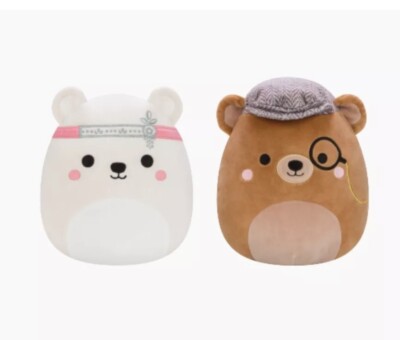 Squishmallows Select Series Collection Fancy Friends Omar & Brooke Bear 8'' BNWT