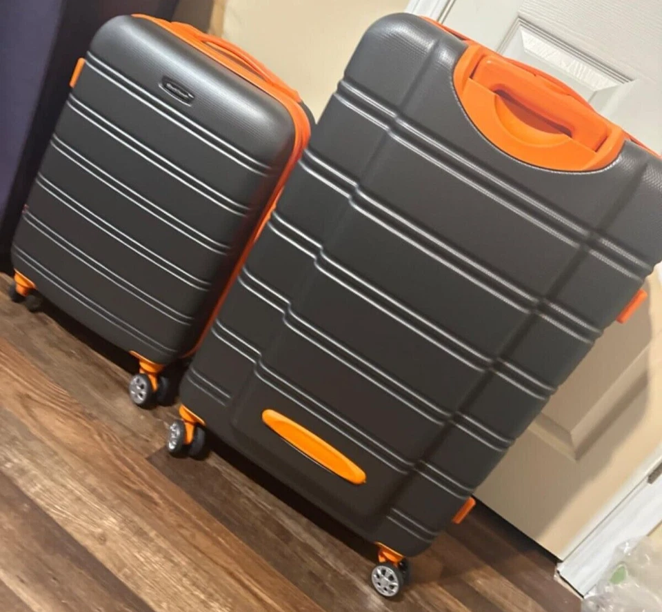 Juego de 2 piezas de equipaje rígido Rockland giratorio expandible 28" 20" carbón Foto 3 de 4