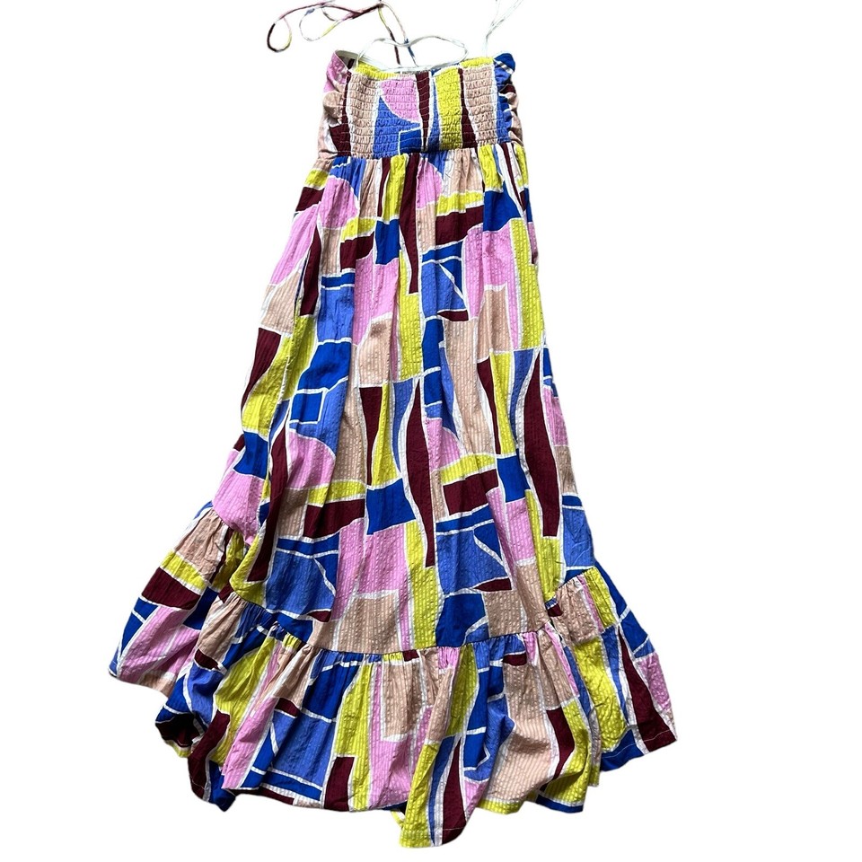 The Odells Cara halter maxi dress sleeveless geometric multicolor size