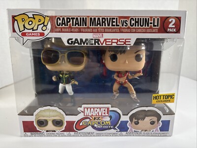 Funko Pop! Vinyl: Marvel - MvC- 2 Pack- Captain Marvel(GR)/Chun-Li(RD) - Hot...