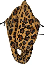 Cheetah Infinity Scarf Muffler Knit Animal Print Leopard Betsey Johnson