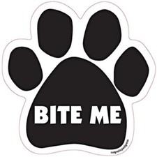Bite Me Dog Paw Car Magnet