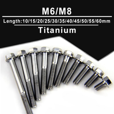 TC4-Titanium Flange Screws M6/M8*10/15/20/25/30/35/40/45/50/60mm For Motorbike