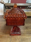 New ListingVintage Jeanette Wedding Box Trinket Candy Glass Pedestal