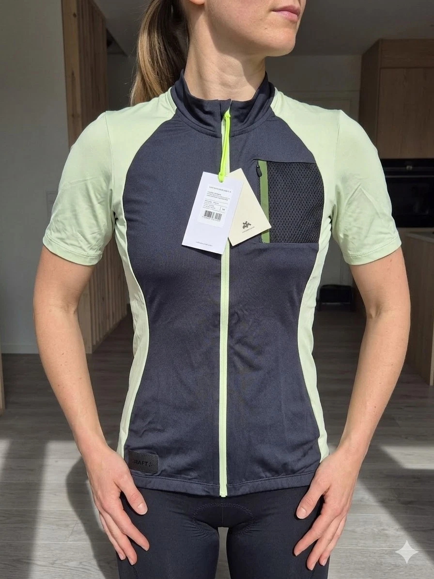 Maillot de cyclisme essentiel à manches courtes pour femme - Orange