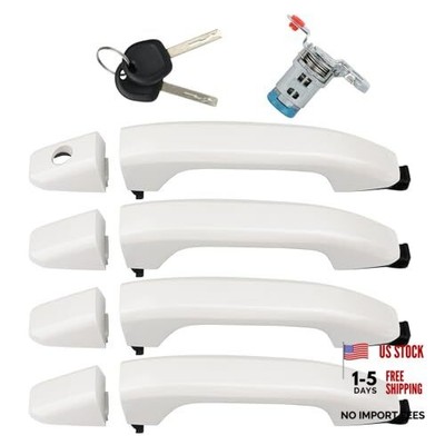 APPERFiT Exterior Door Handles w/Lock Cylinder Summit Compatible with White