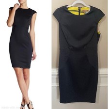 Ted Baker London Kiiad Black Cap Sleeve Sheath Dress Size Ted 3 US 6-8 M