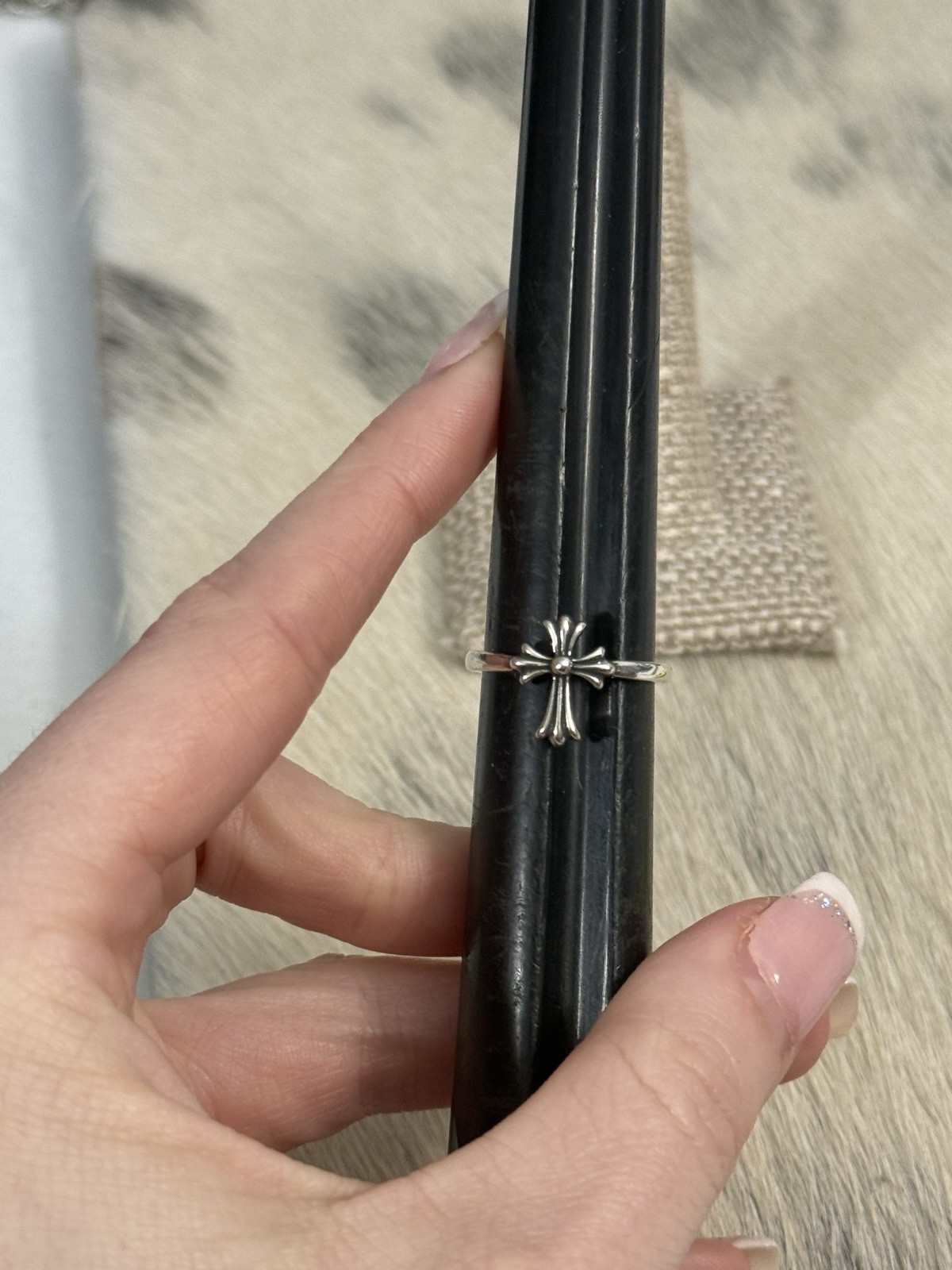 Chrome Hearts Sterling Silver 2011 Cross Logo Stacker Ring 925 CH Size 7 thumbnail 5