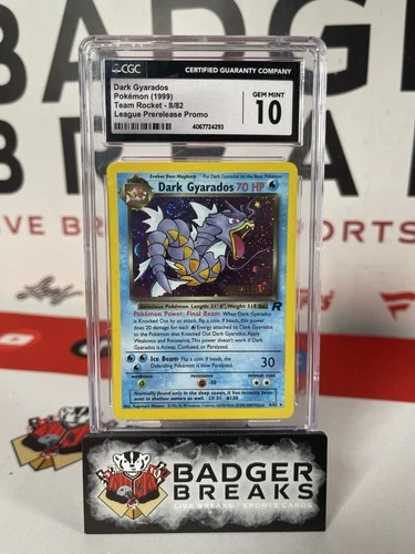 1999 Pokemon Team Rocket Dark Gyarados League Prerelease Holo Promo #8/82 CGC 10