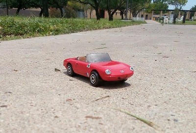 Custom Matchbox '67 Alfa Romero Duetto car ''Celine Dephare'' French