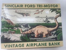 Vintage 1996 Sinclair Ford Tri-Motor Vintage Airplane Bank, NIB Never Out Of Box