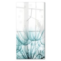Wanduhr Aus Glas Glasuhr Im Hochformat LöWenzahnsamen WeißE Zeiger 30X60 Cm