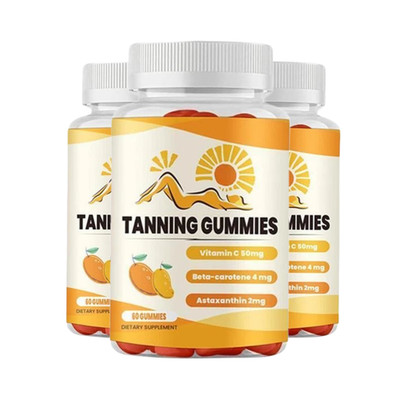 3-Pack Tanning Gummies - Natural Tanning Daily Support Gummies - 180 Gummies