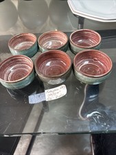 6 X Hand Thrown Studio Pate Dishes Signed Marcus Goldberger Pottery Folkstone