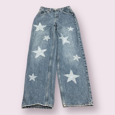 BDG Urban Outfitters Baggy Jeans Womens 28 Blue Denim Star High-Rise Flat Front