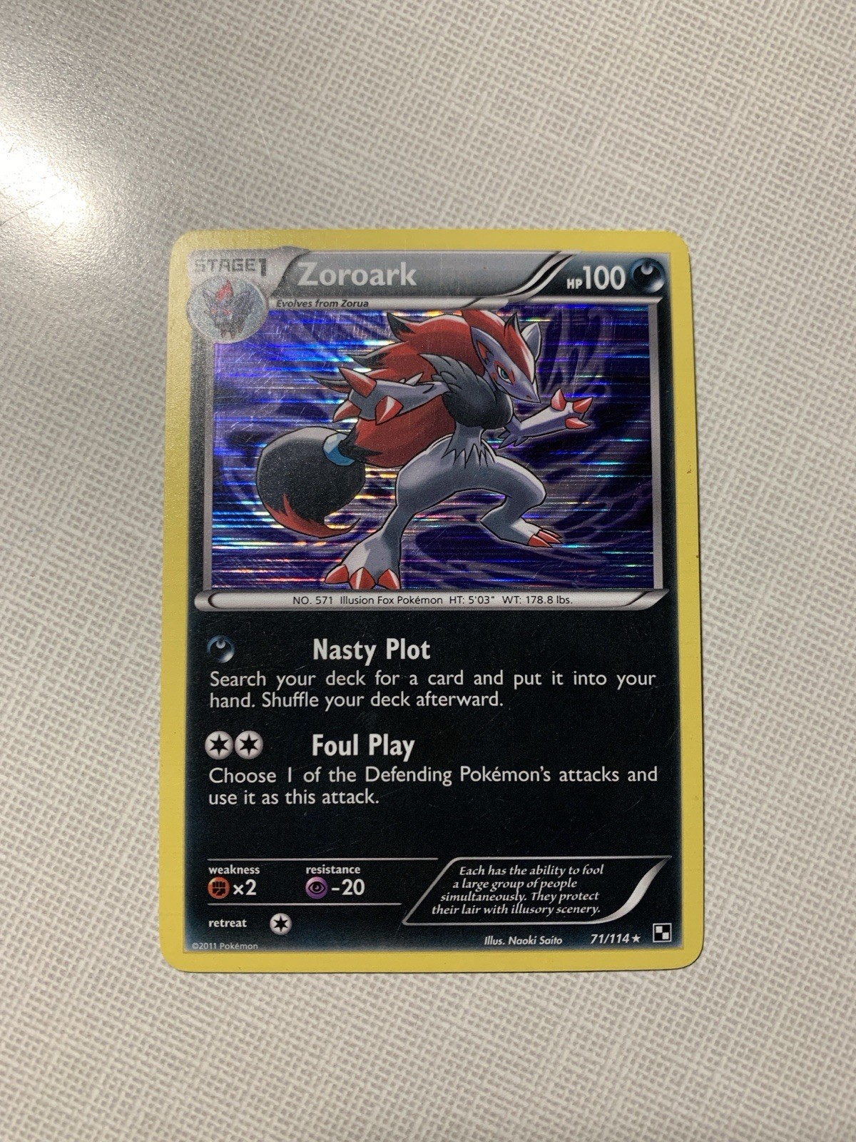 Pokémon TCG: Zoroark 71/114 Holo Rare - Black and White LP