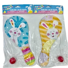 Easter Paddle Ball Game Bunny Design Kids Toys Easter Basket Stuffers 2 Pack
