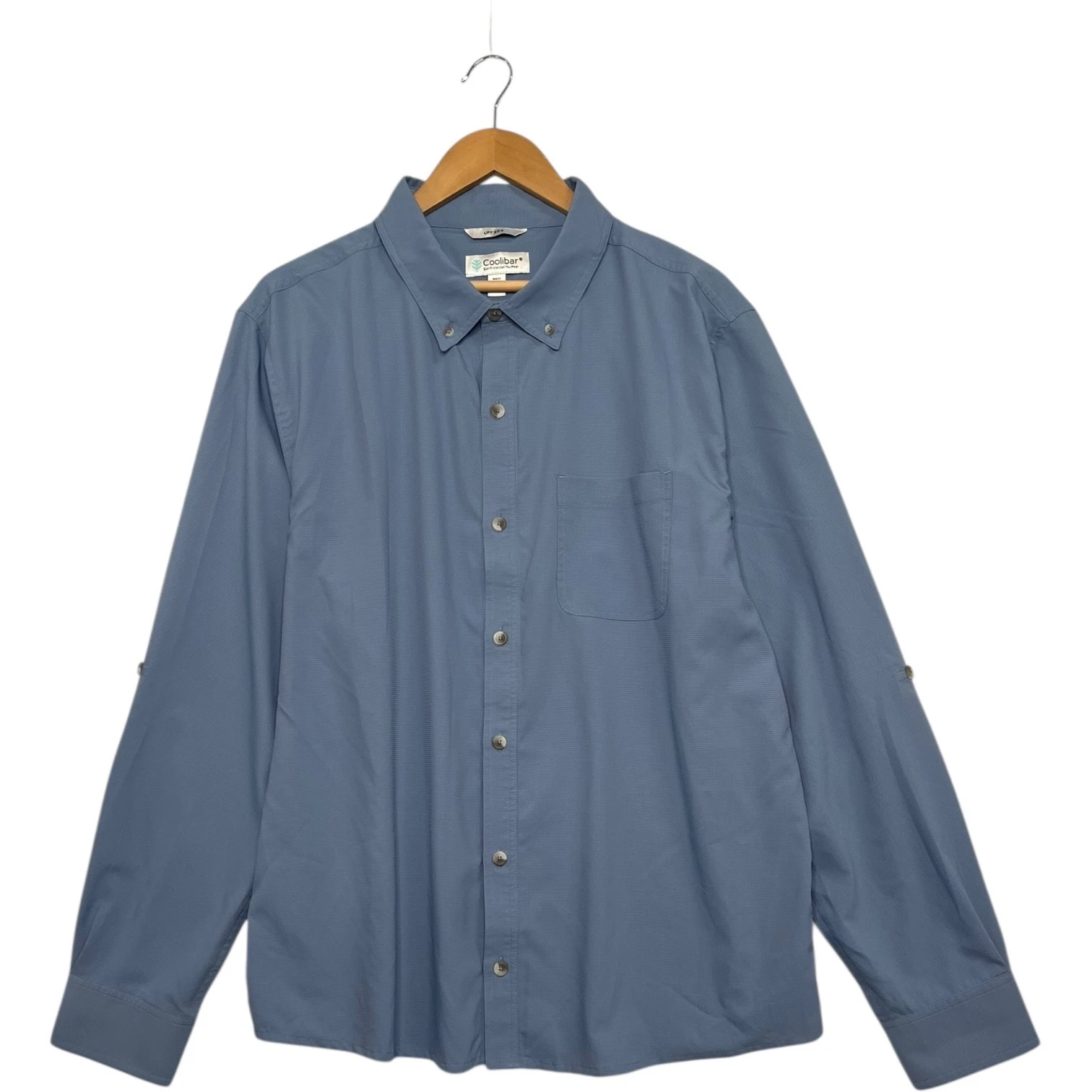 Coolibar Shirt Mens Extra Large Blue Performance UPF 50 Lightweight Outdoor
