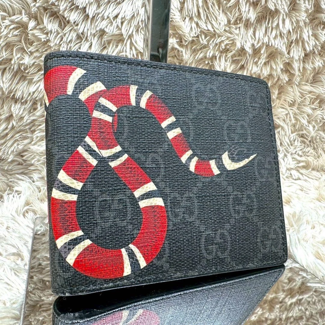 Gucci Portefeuille Bi Pliable Noir Serpent Suprême Homme s