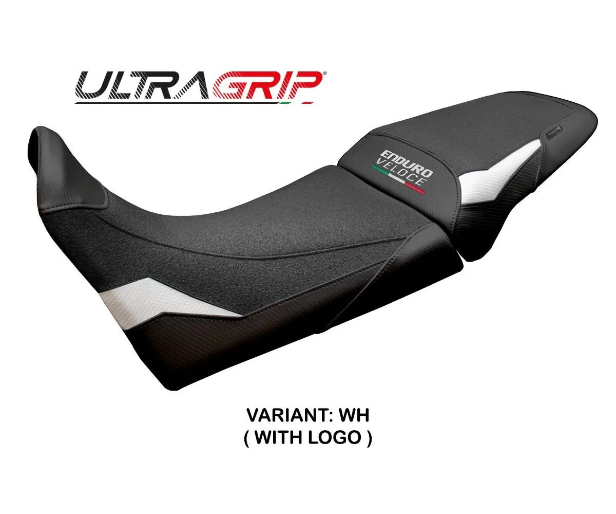 Seat cover Hajek UGrip White + logo Tpz comp MV AGUSTA ENDURO VEL 2024 2026