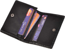 RFID Genuine Leather Bifold Id/Business Credit Card Case Holder for Men Slim Fro