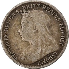 [#1222647] Great Britain, Victoria, 3 Pence, 1894, Silver, VF(20-25), KM:777