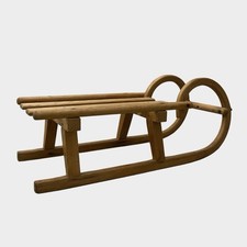 Vintage Belgium Wooden Horned Sled Toboggan