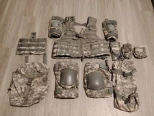 9pc Fighting Load Carrier w/ 8 MOLLE II Pouches  Pads ACU UCP US ARMY