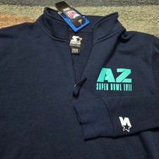 Starter Super Bowl LVII AZ 1/4 Zip Sweatshirt Navy Blue Men s M NWT