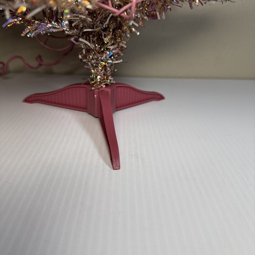 Holographic Pink Tinsel Christmas Tree Pre-lit With Pink Lights 24” - Picture 5 of 9