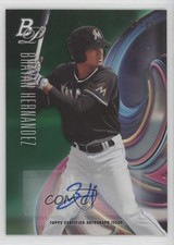 2018 Bowman Platinum Top Prospects Green 95/99 Brayan Hernandez #TOP-73 Auto 0v0