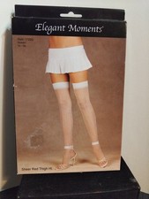 Women  s Red Thigh High Stockings Sheer ELEGANT MOMENTS Nylon Lingerie  1725Q