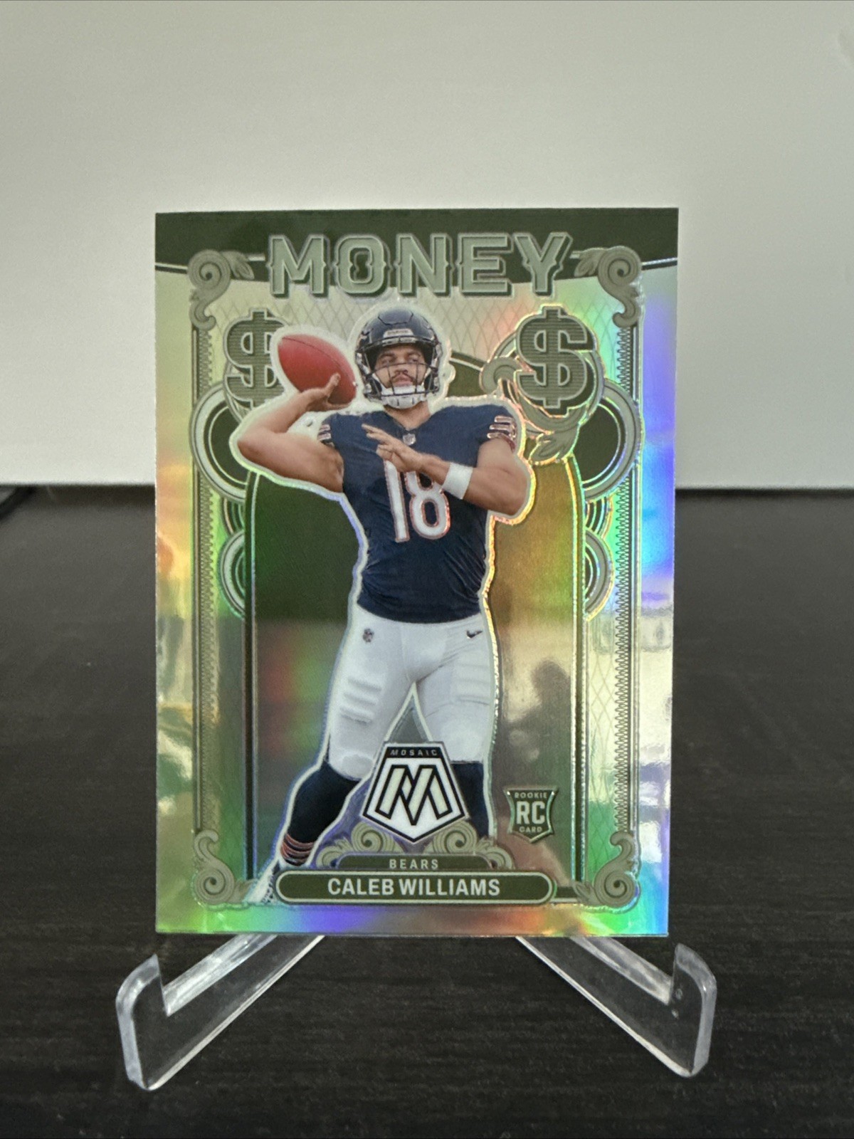 2024 Panini Mosaic Caleb Williams RC MONEY Prizm #7 SP Chicago Bears (Case Hit)