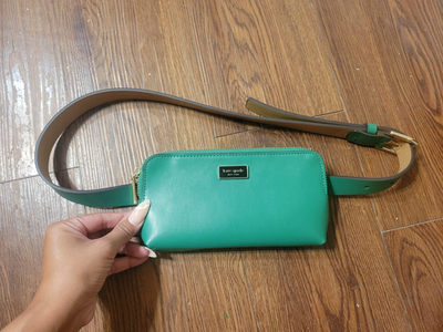 Original KATE SPADE Leather Belt Waist Bag Fanny Pack -Size S/M Black Leather Belt Bag Women's Kate Spade Black Bow  main image 4