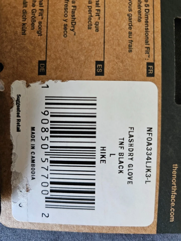 The North Face - Guante Flash Dry Negro - Adulto Grande Nuevo con Etiquetas Foto 3 de 4
