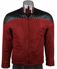 For Cosplay The Next Generation Captain Picard Red Duty Uniforms TNG Top Jacket