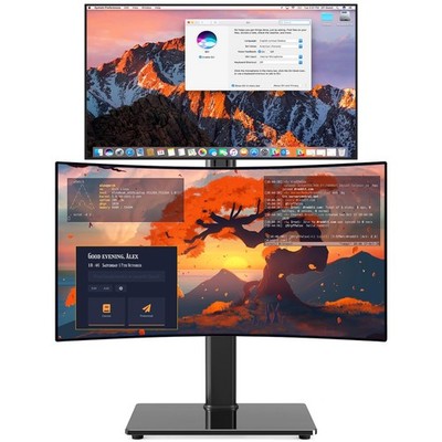 Dual Monitor Stand VESA Mount For 1338 Inch FreeStanding Riser 44 Lbs Desk