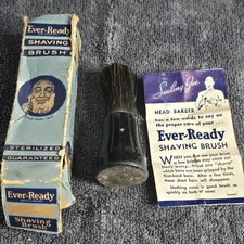 Vintage Ever-Ready Shaving Brush Sterilized Made USA W Original Box Instructions