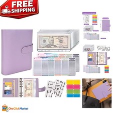 Elegant A6 Purple Budget Binder with Zipper Cash Envelopes - Stylish  Practical