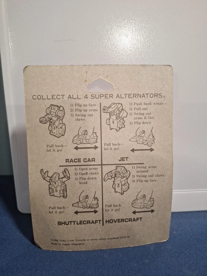 Vintage 1986 Super Alternators By Tomy Jet Robot Transformers Ted White Blue NIP - Image 2 of 2