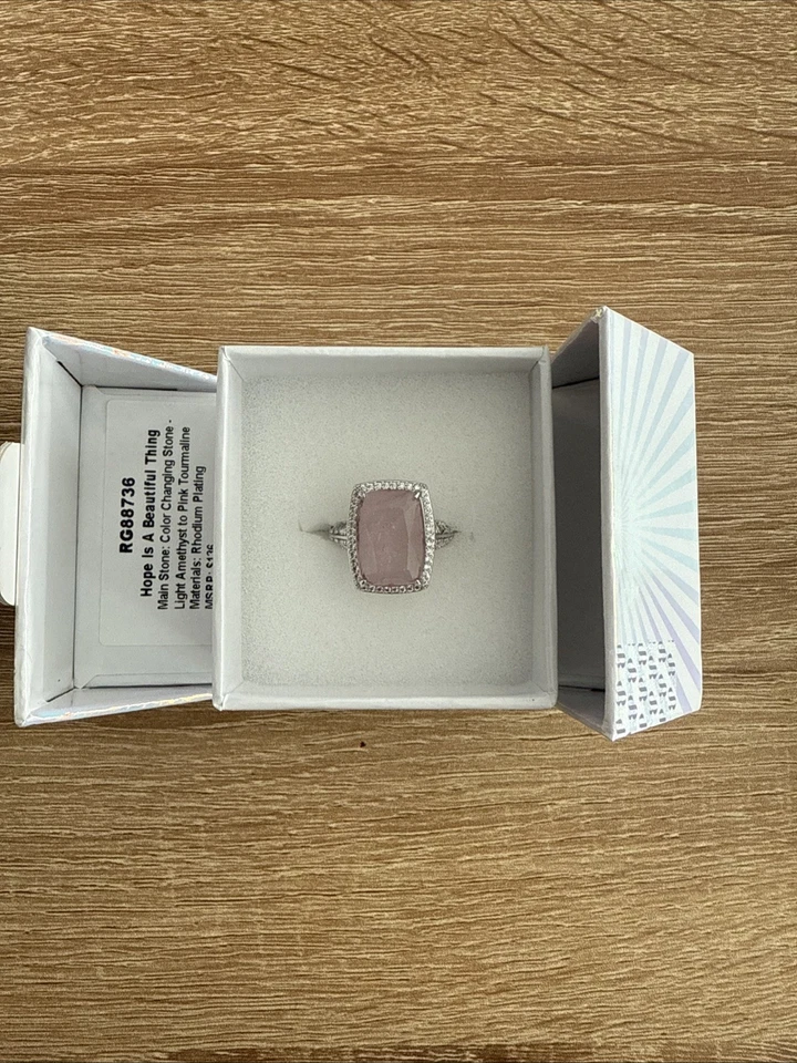 Anillo Bomb Party Concientización sobre Salud Mental 2025 - La esperanza es una cosa hermosa plateado Foto 2 de 3