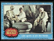 ⭐ 1977 Topps Star Wars Series 1 Obi-Wan Luke agrees to join Ben Kenobi #28 EX