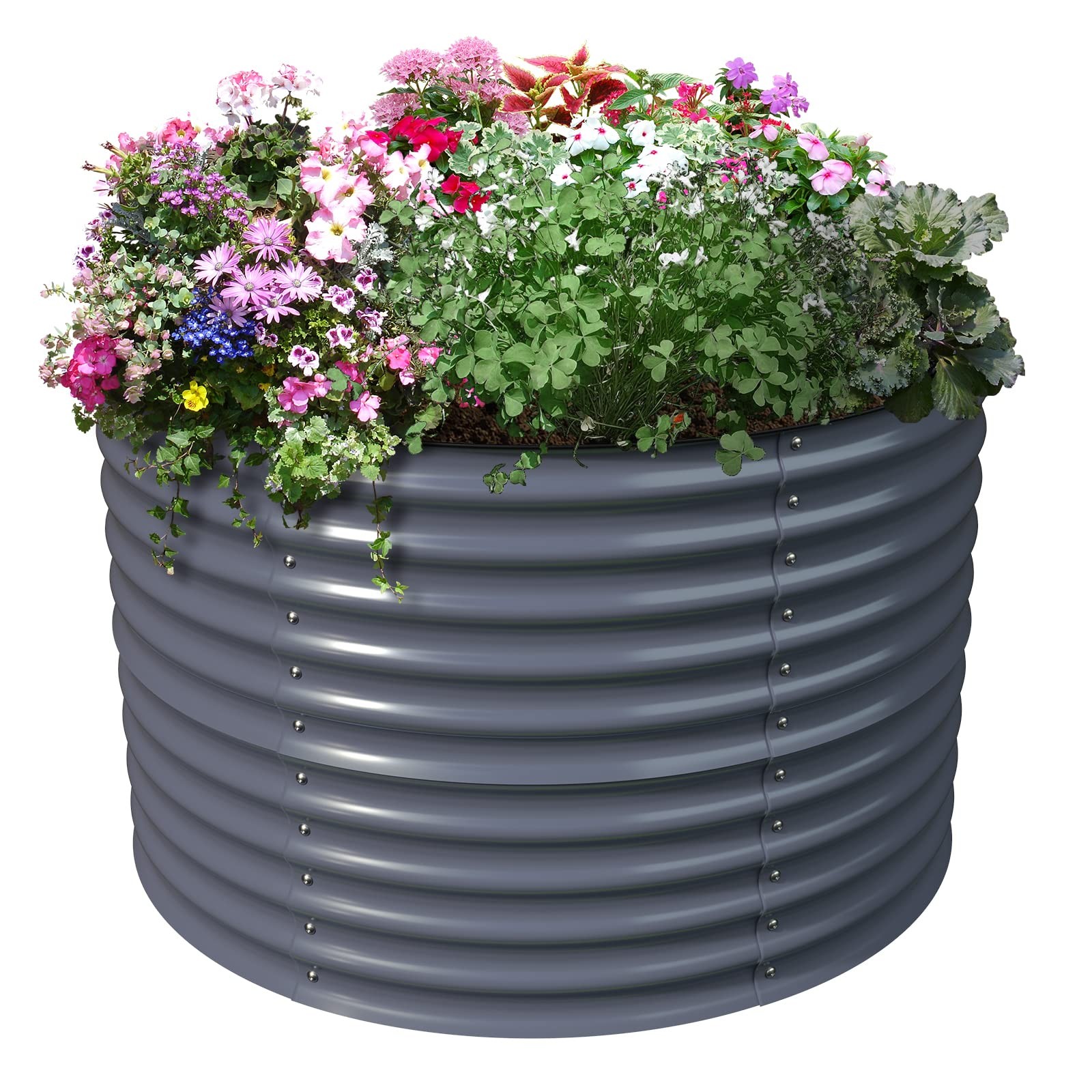 Садовая клумба Olle 32 высотой с металлическим подъемом для овощей на открытом воздухе - Темно-серый 24890₽