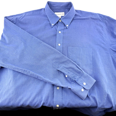 Cutter Buck Mens 3XT/TG Button-Down Oxford Shirt Blue Long Sleeve logo Casual