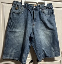 AKADEMIKS Vintage Y2K Baggy Hip Hop Jean Shorts Size 38 RN0100964