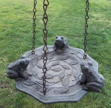 Hanging Stone Bird Feeder Bird Bath Outdoor Dish Bird Treats  Frogs