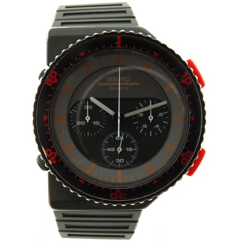 Seiko 7A28-6000 Giugiaro Design Quartz Chronograph Aliens Bishop Vintage 1983