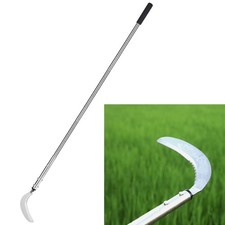 YEELOR Weeding Sickle, Serrated & Plain-Edged Combined Steel Scythe silver